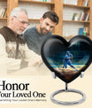 heart-shaped baseball urn