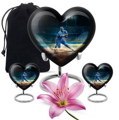 heart-shaped baseball urn