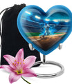 10-inch abstract heart-shaped aluminium baseball urn 