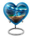 10-inch abstract heart-shaped aluminium baseball urn 