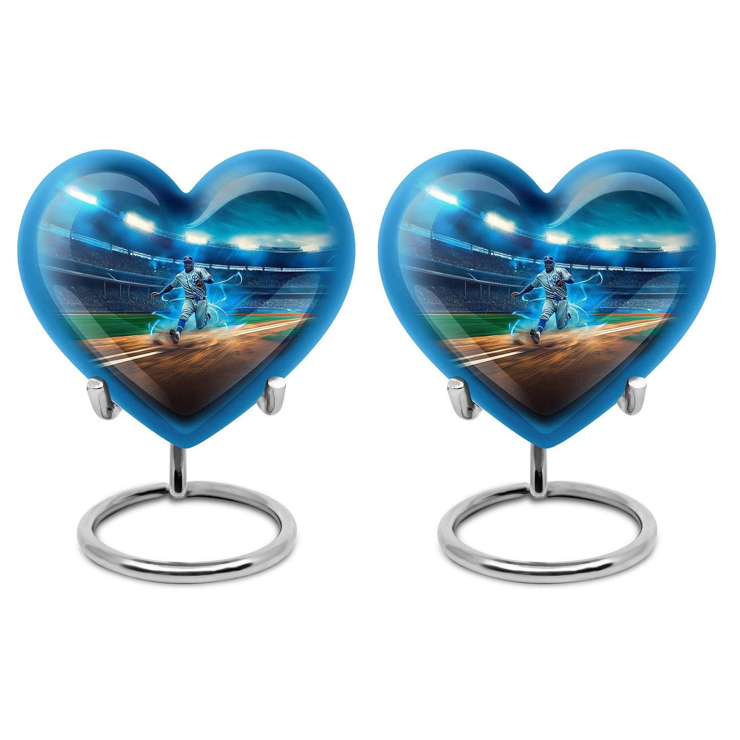 10-inch abstract heart-shaped aluminium baseball urn 