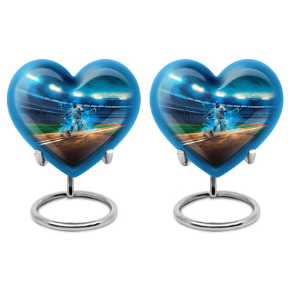 10-inch abstract heart-shaped aluminium baseball urn 