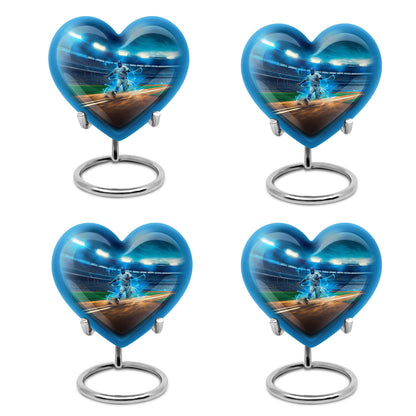 10-inch abstract heart-shaped aluminium baseball urn 