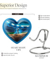 10-inch abstract heart-shaped aluminium baseball urn 