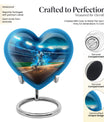 10-inch abstract heart-shaped aluminium baseball urn 