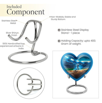 10-inch abstract heart-shaped aluminium baseball urn 