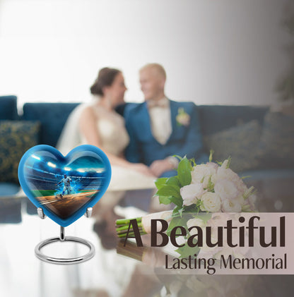 10-inch abstract heart-shaped aluminium baseball urn 