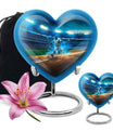 10-inch abstract heart-shaped aluminium baseball urn 