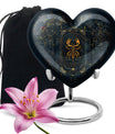 10-inch heart-shaped zodiac urn