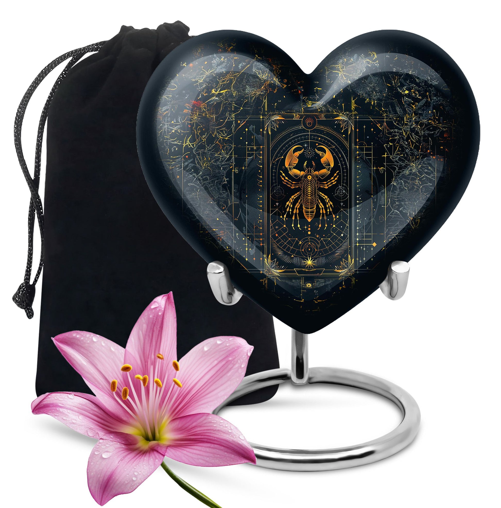 10-inch heart-shaped zodiac urn