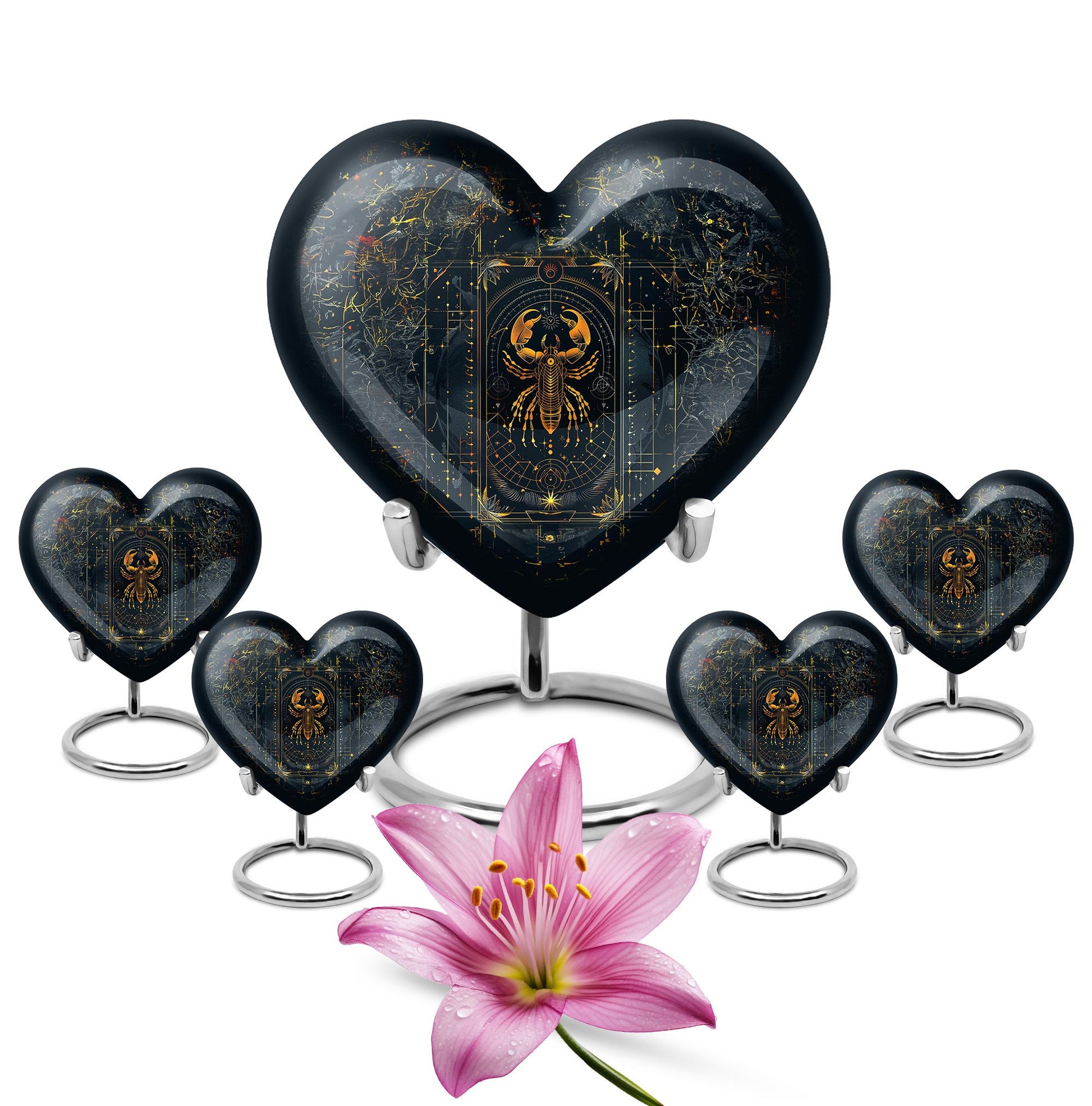 10-inch heart-shaped zodiac urn