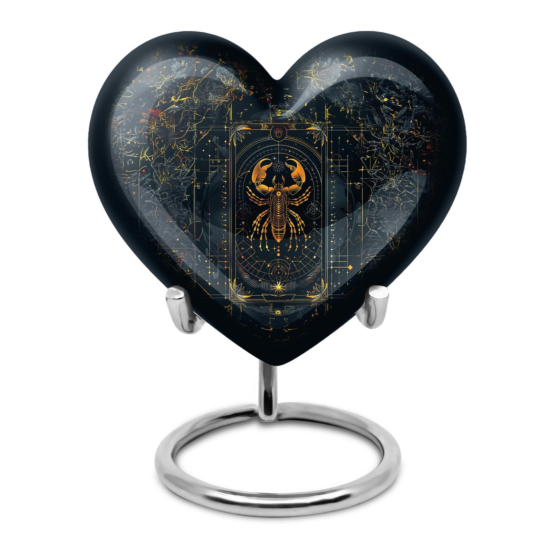 10-inch heart-shaped zodiac urn