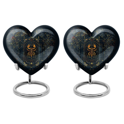 10-inch heart-shaped zodiac urn