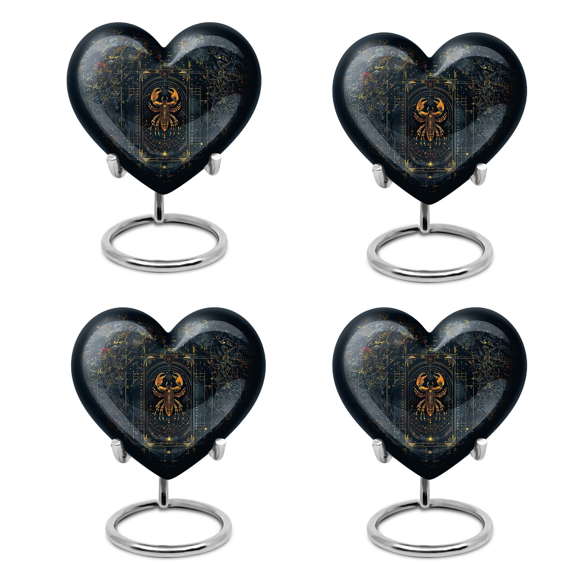 10-inch heart-shaped zodiac urn