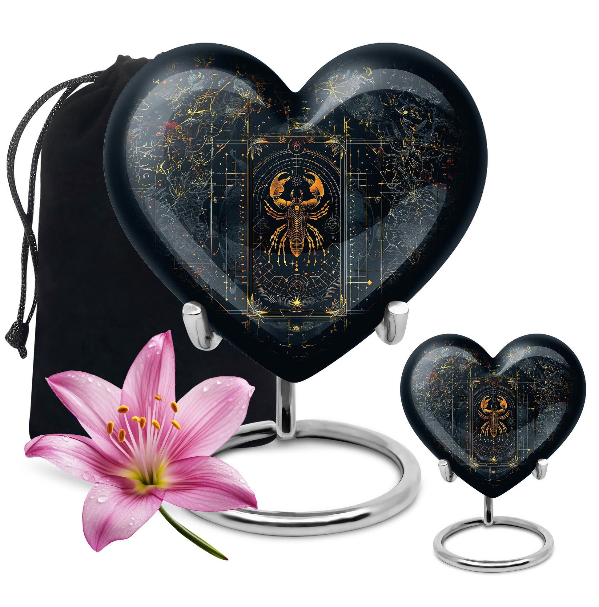 10-inch heart-shaped zodiac urn