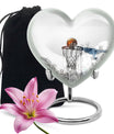 10-inch heart-shaped Basketball Urn for human ashes, 