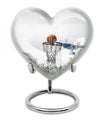10-inch heart-shaped Basketball Urn for human ashes, 