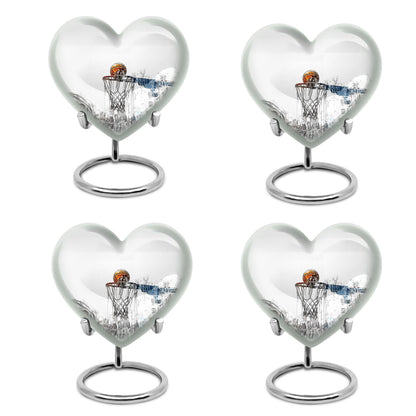 10-inch heart-shaped Basketball Urn for human ashes, 