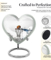 10-inch heart-shaped Basketball Urn for human ashes, 