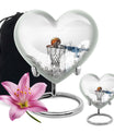 10-inch heart-shaped Basketball Urn for human ashes, 