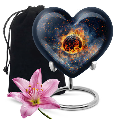 basketball-themed Heart Urn
