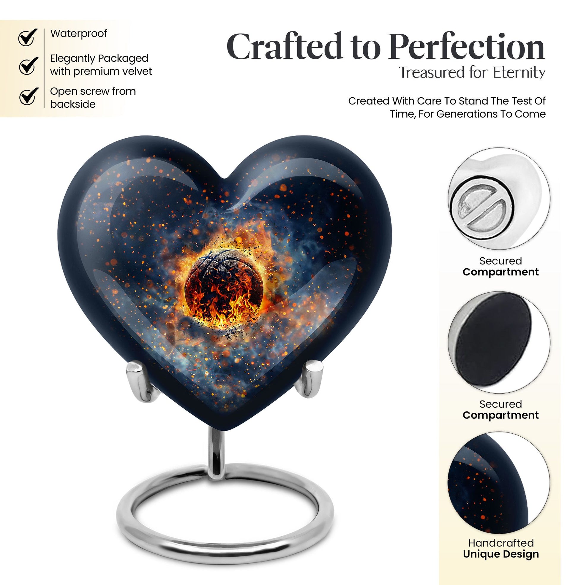 basketball-themed Heart Urn