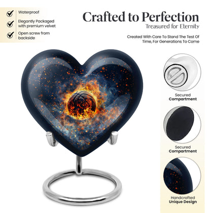 basketball-themed Heart Urn