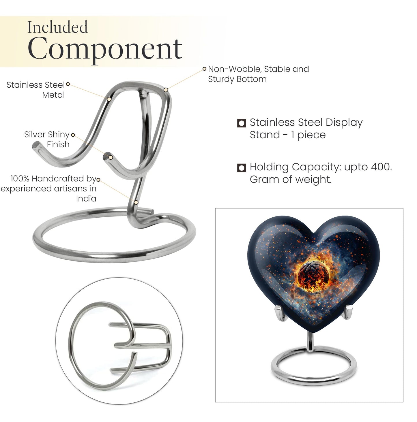 basketball-themed Heart Urn