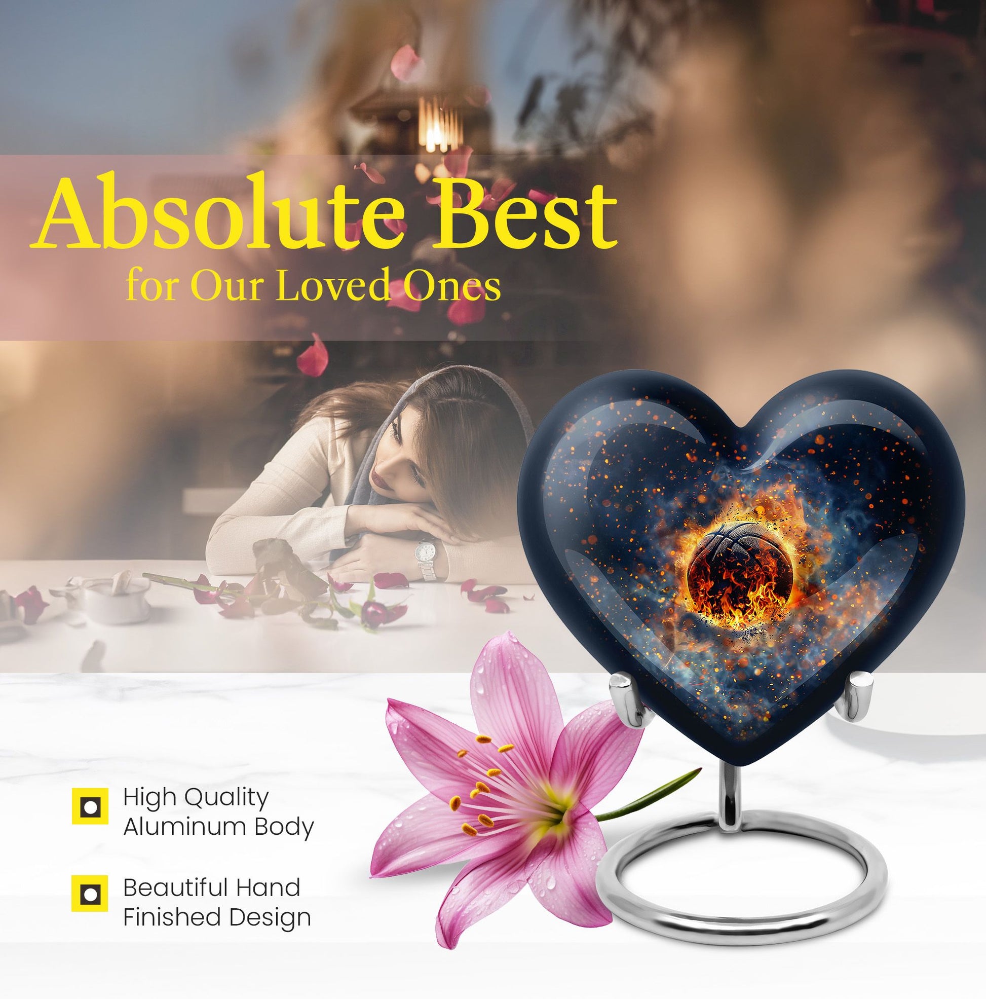 basketball-themed Heart Urn