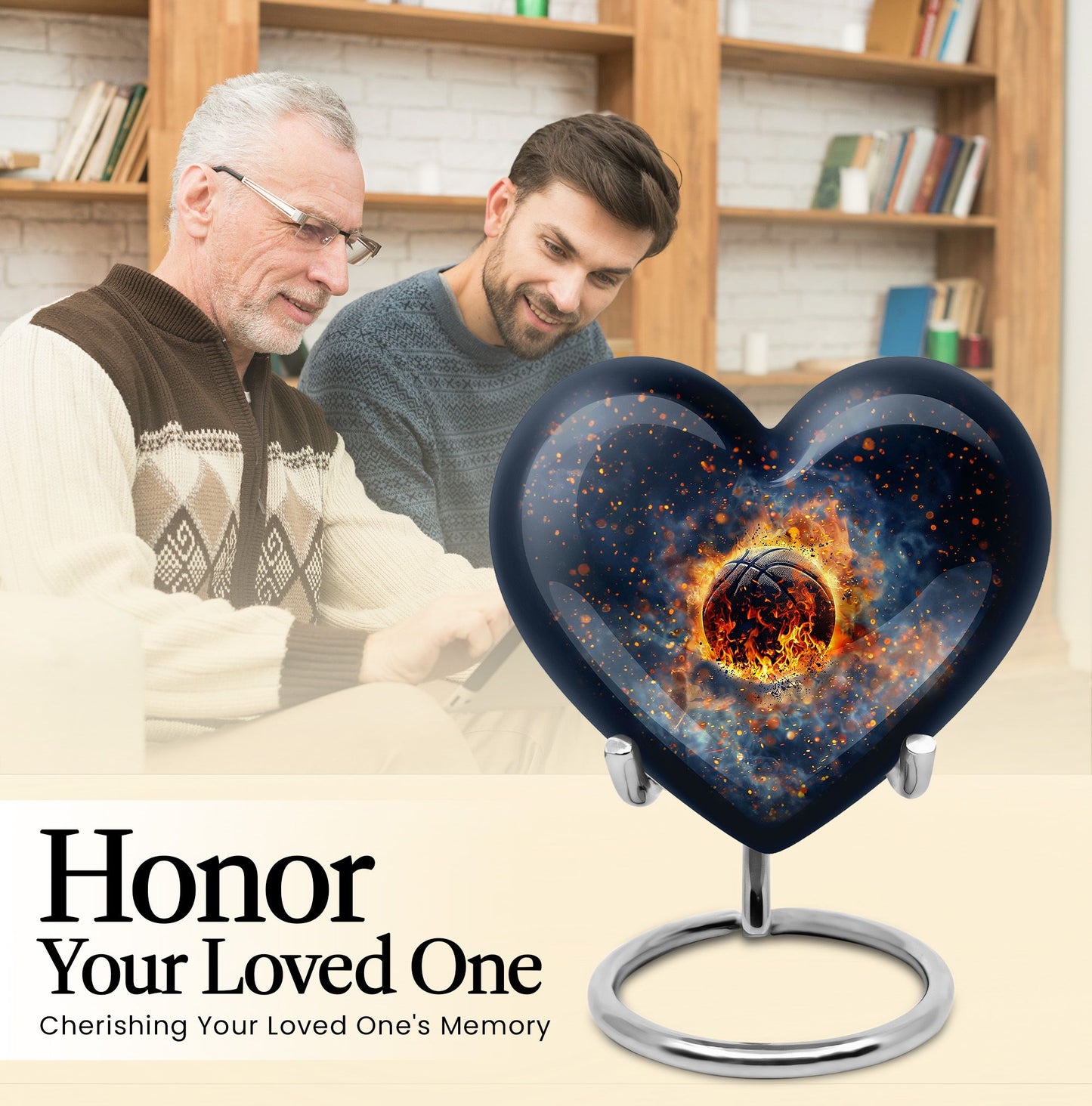 basketball-themed Heart Urn