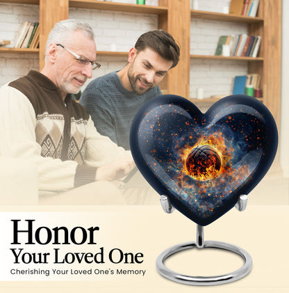 basketball-themed Heart Urn