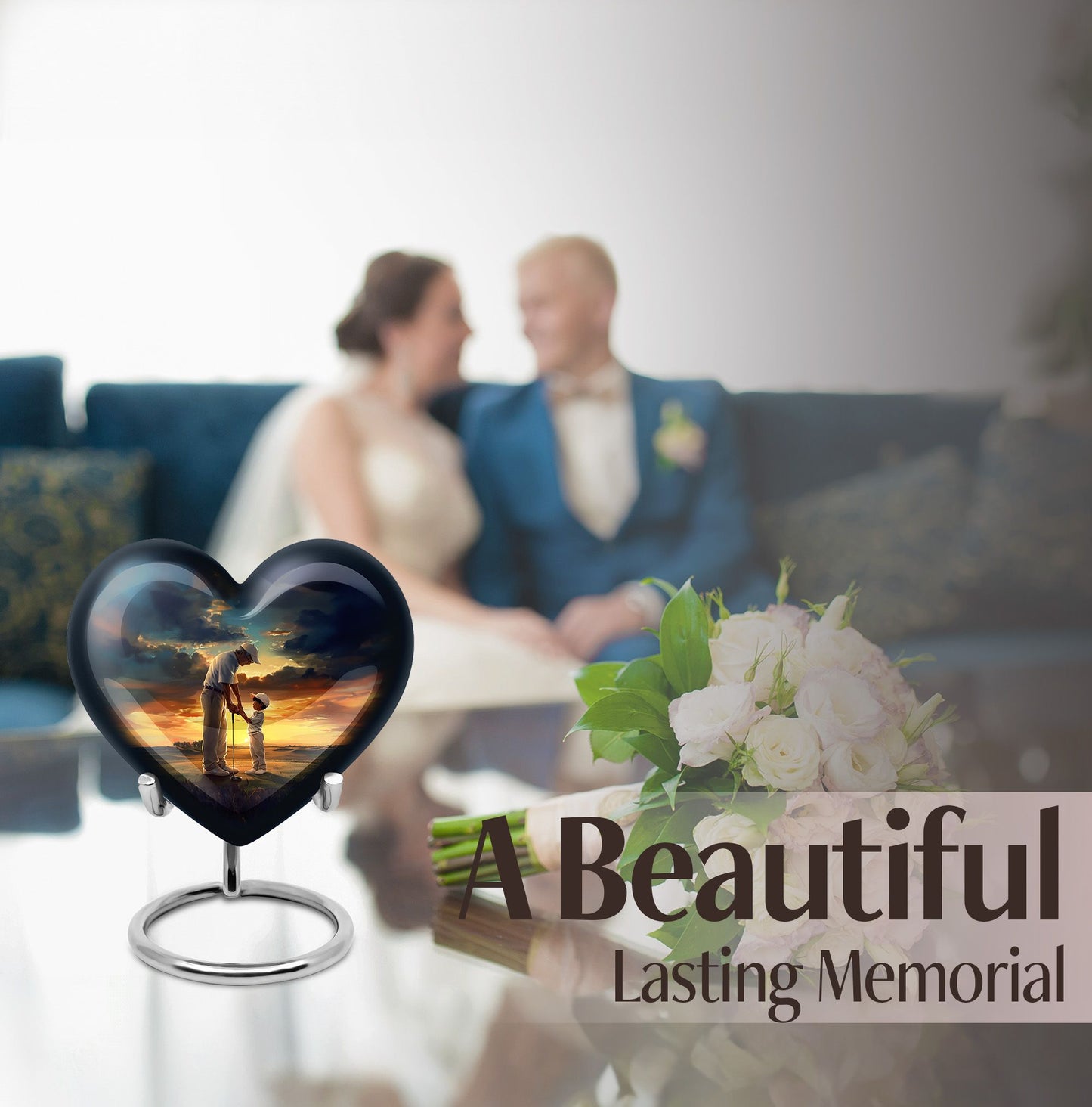  golf urn, large burial urn in abstract design 