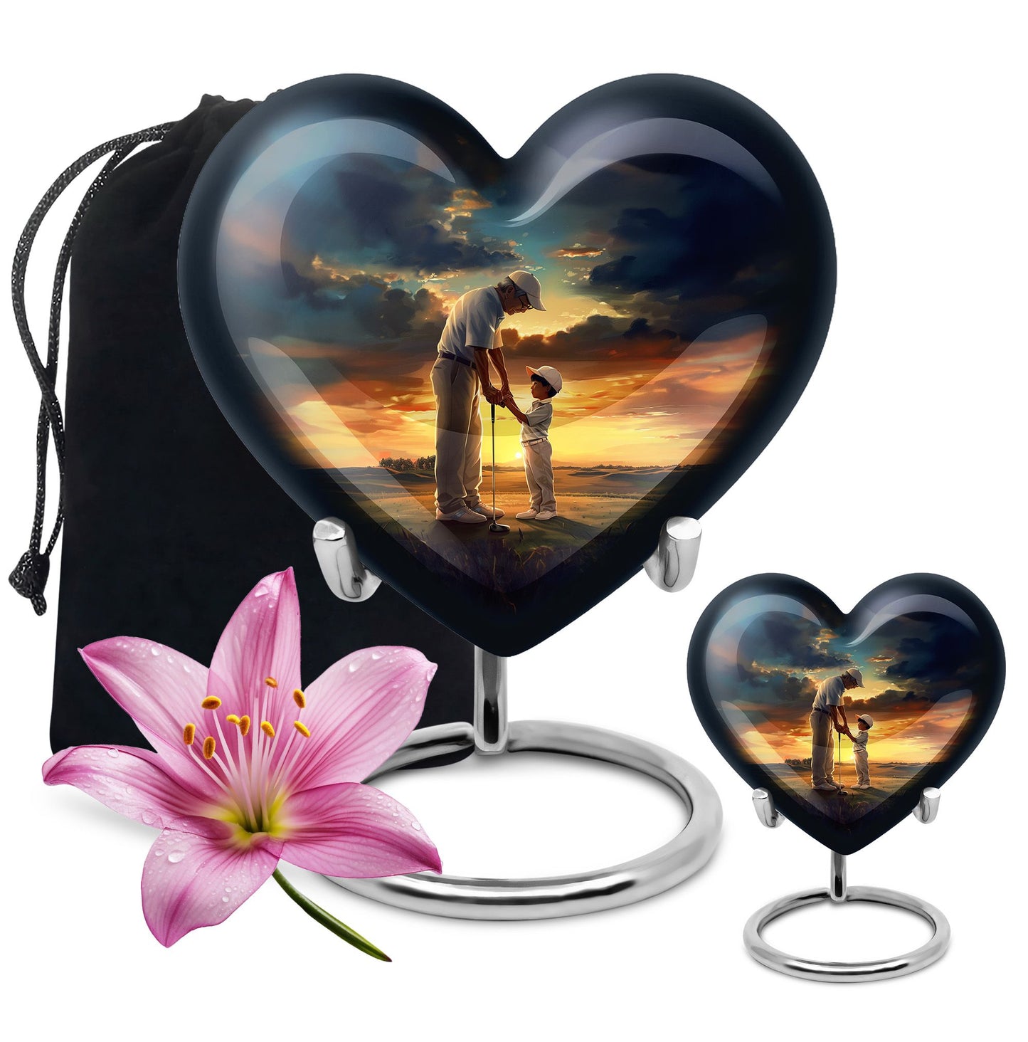  golf urn, large burial urn in abstract design 