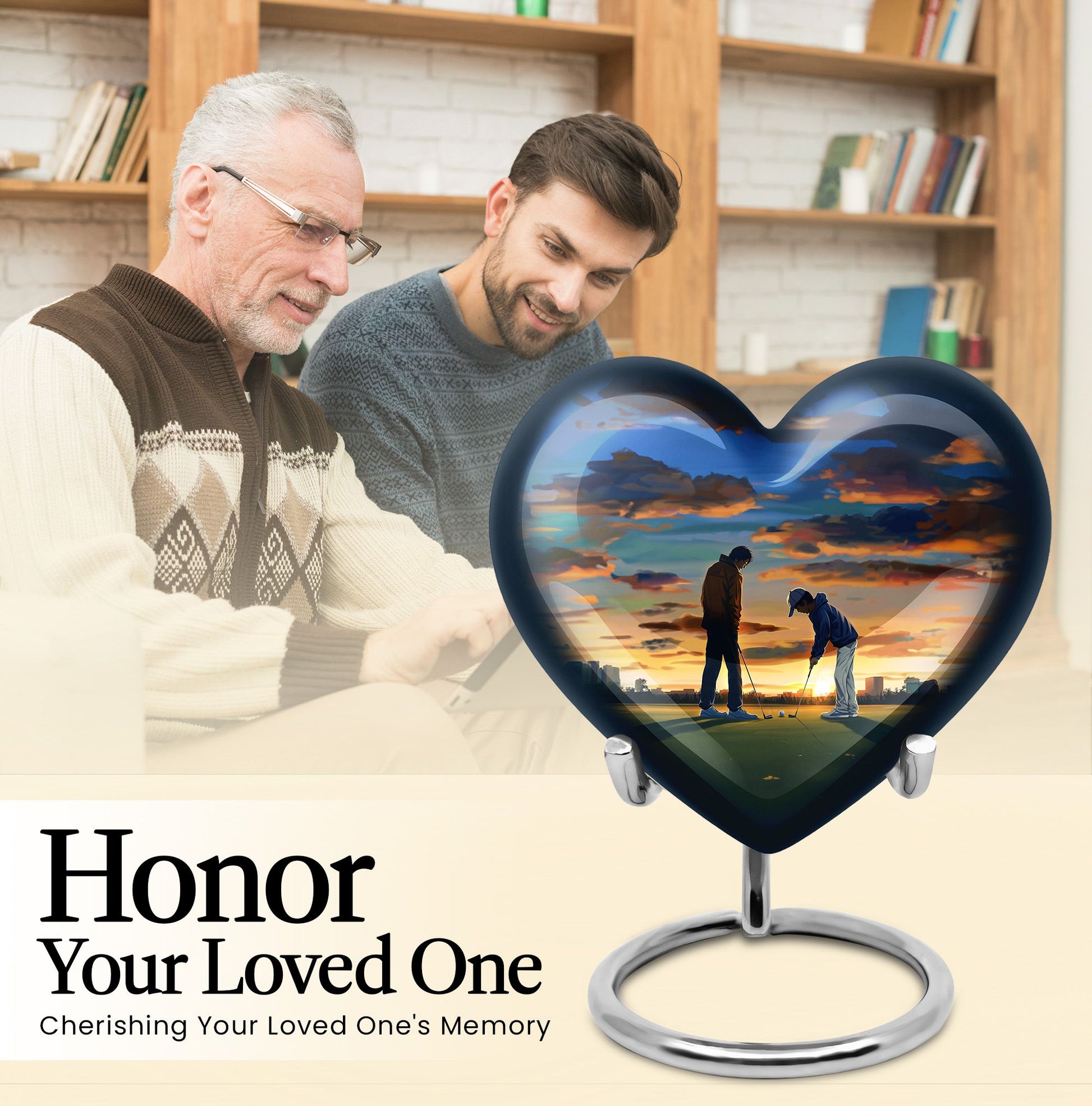  golf heart urn for adult female ashes,