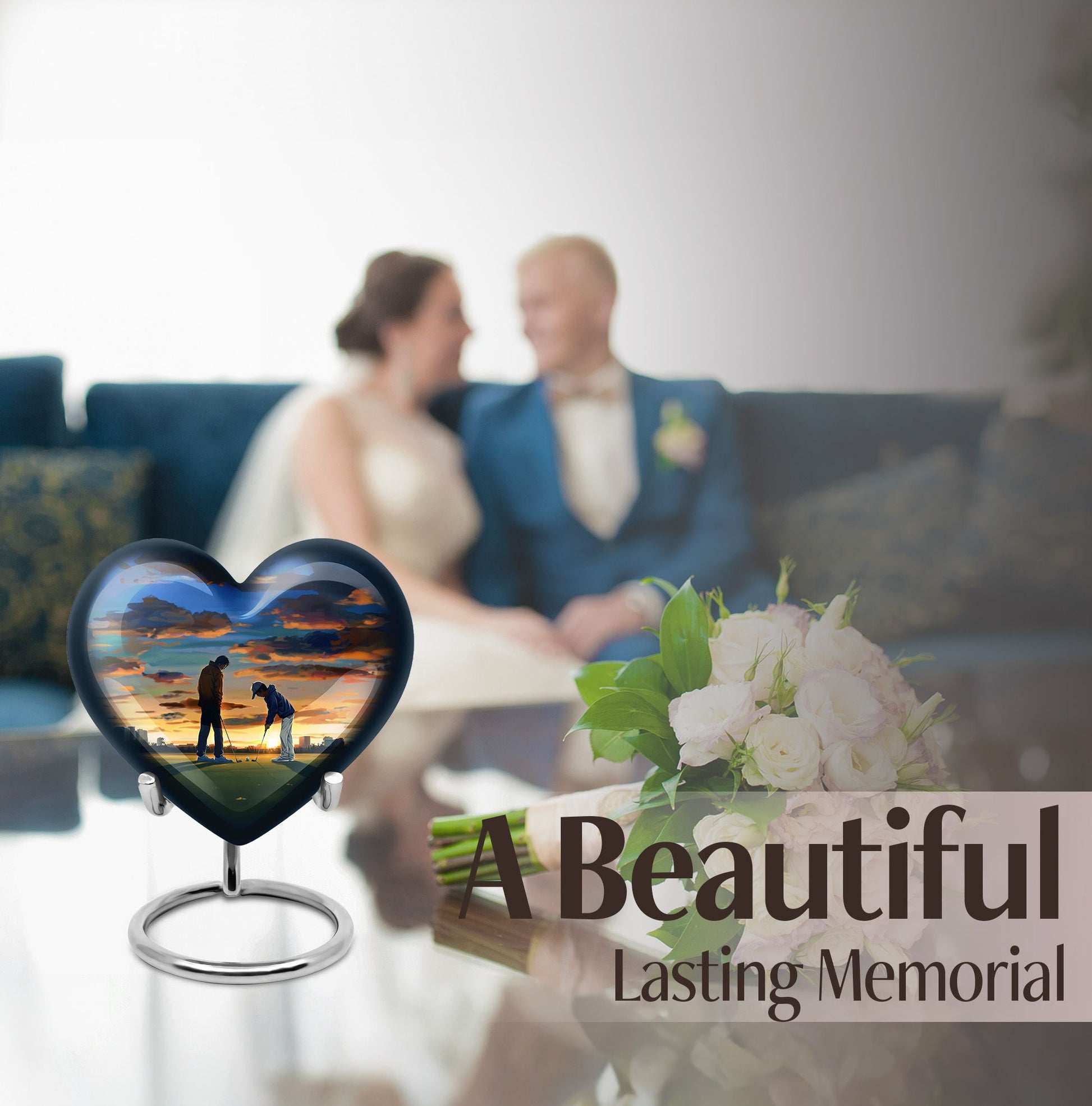  golf heart urn for adult female ashes,