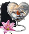 heart-shaped Cardinal Bird Urn