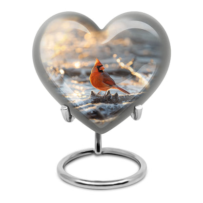heart-shaped Cardinal Bird Urn