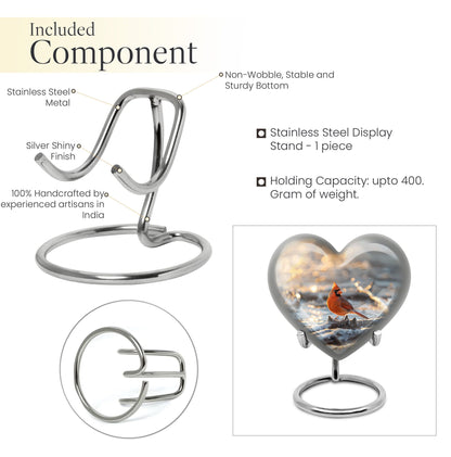 heart-shaped Cardinal Bird Urn