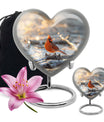 heart-shaped Cardinal Bird Urn