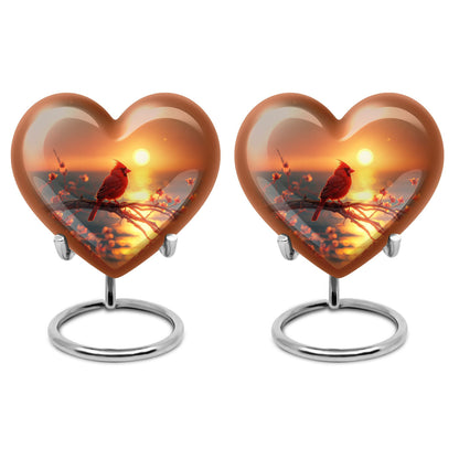 Cardinal Bird Heart Urn