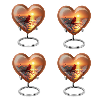 Cardinal Bird Heart Urn