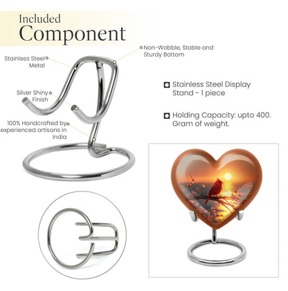 Cardinal Bird Heart Urn