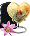 10-inch Cardinal Bird Heart Urn,