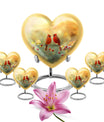 10-inch Cardinal Bird Heart Urn,
