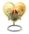 10-inch Cardinal Bird Heart Urn,