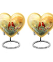 10-inch Cardinal Bird Heart Urn,