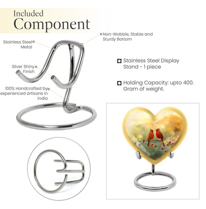 10-inch Cardinal Bird Heart Urn,