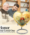 10-inch Cardinal Bird Heart Urn,