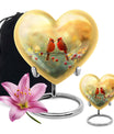 10-inch Cardinal Bird Heart Urn,