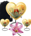10-inch Cardinal Bird Heart Urn,